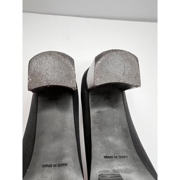 Stuart Weitzman Black Square Toe Fabric Low Heel Pumps Shoes Sz 9 AA - Picture 8 of 10